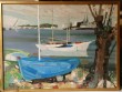Peintre : Bourdel Jean -Jacques - Tableau : Bourdel Bateaux à quai dans le port de Bayonne
